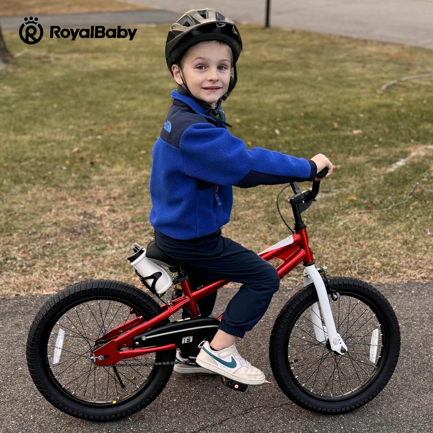 RoyalBaby Kids Bike with Dual Handbrake for Beginners,12 14 16 18 20 Inch Bicycle for Boys & Girls Ages 3-10 Years Red 18 Inch FS-5