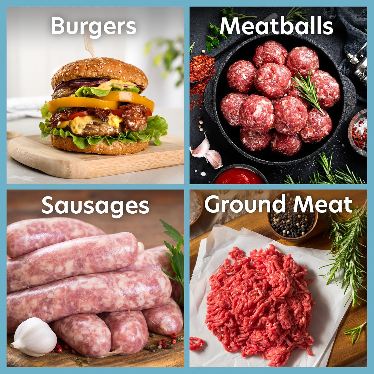 Examples of ground meat products