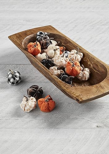 Miniatura 2 de Mud Pie Juego de 24 calabazas de otoño, multicolor, 2.5 x 2 pulgadas de diámetro, lona y algodón