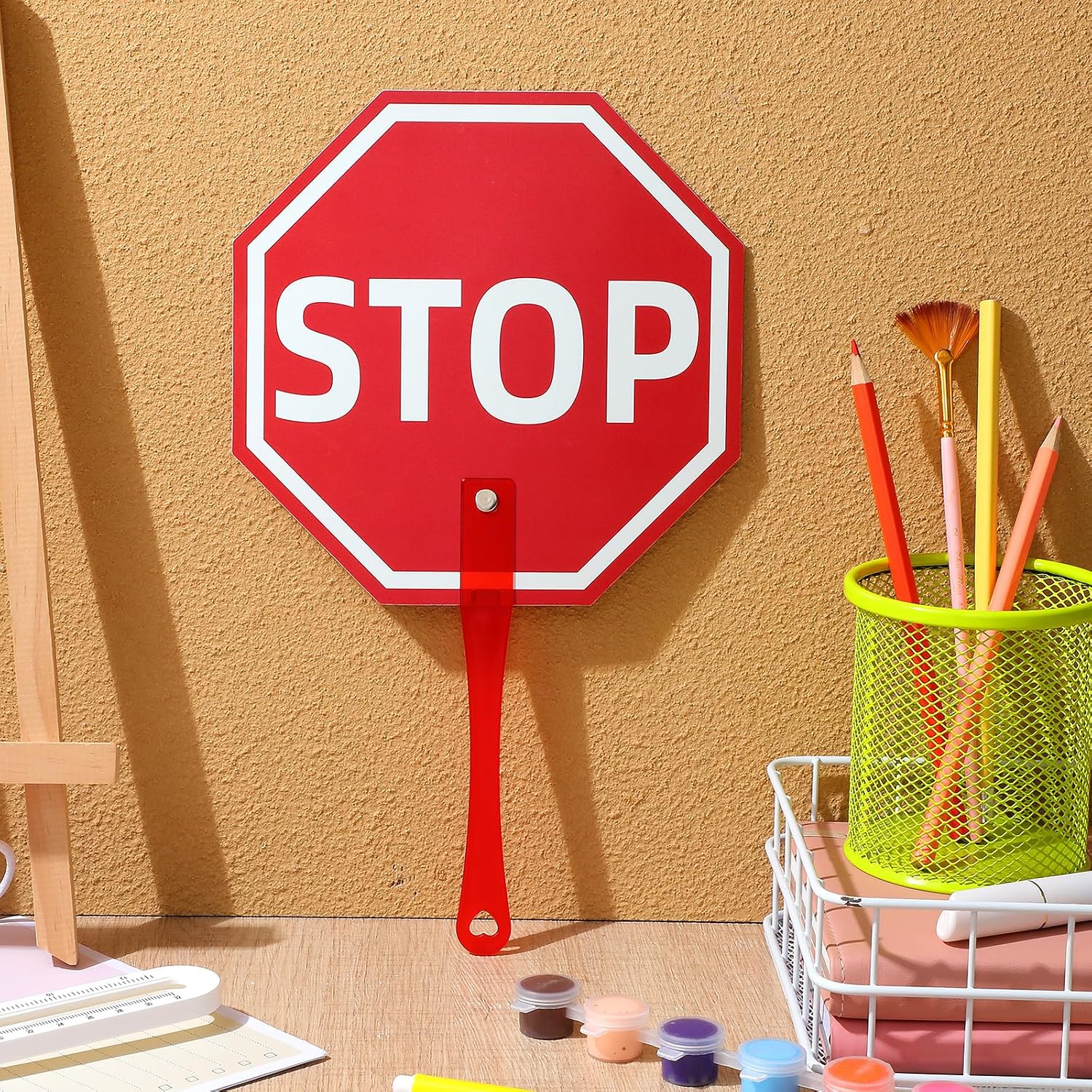 Totority Handheld Stop Signs for Classroom Interaction Teacher Supplies for Classroom Stop Sign Room Decor Sign Paddle for Students and Teachers image 5