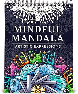 RYVE Mandala Coloring Book for Adults: 50 Unique Designs, 180gsm Bleed-Proof Paper, Spiral Bound Lay-Flat, Perforated Frameable Pages - Stress Relief Gift