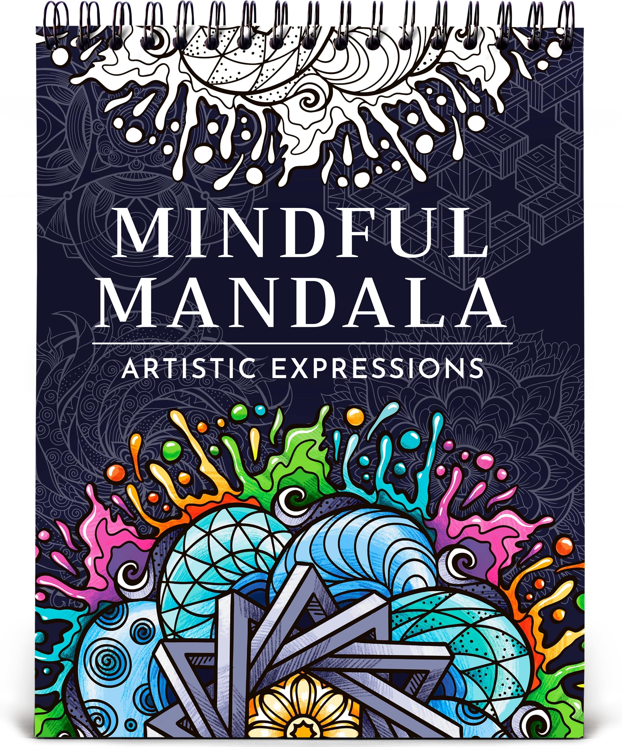 Premium Artistic Mandala Coloring Book for Adults – 50 Abstract Designs – 180gsm Thick Bleed-Proof Paper, Spiral Bound Lay-Flat, Perforated – Frameable Art, Relaxation Gifts for Women, Adult Coloring