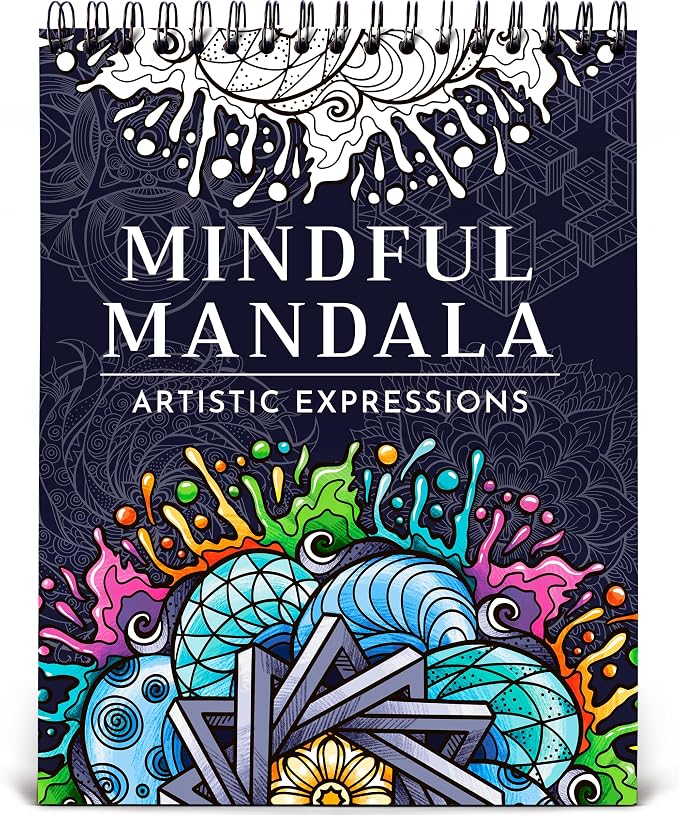 Mandala Coloring Book for Adults, 50 Unique Relaxing Designs, Spiral Bound
