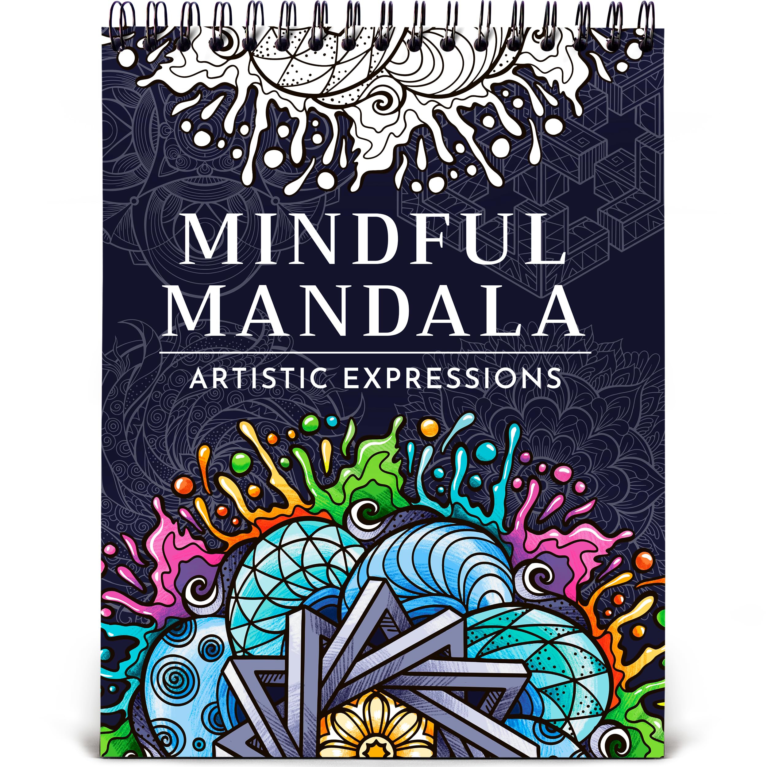 Premium Artistic Mandala Coloring Book for Adults – 50 Abstract Designs – 180gsm Thick Bleed-Proof Paper, Spiral Bound Lay-Flat, Perforated – Frameable Art, Relaxation Gifts for Women, Adult Coloring