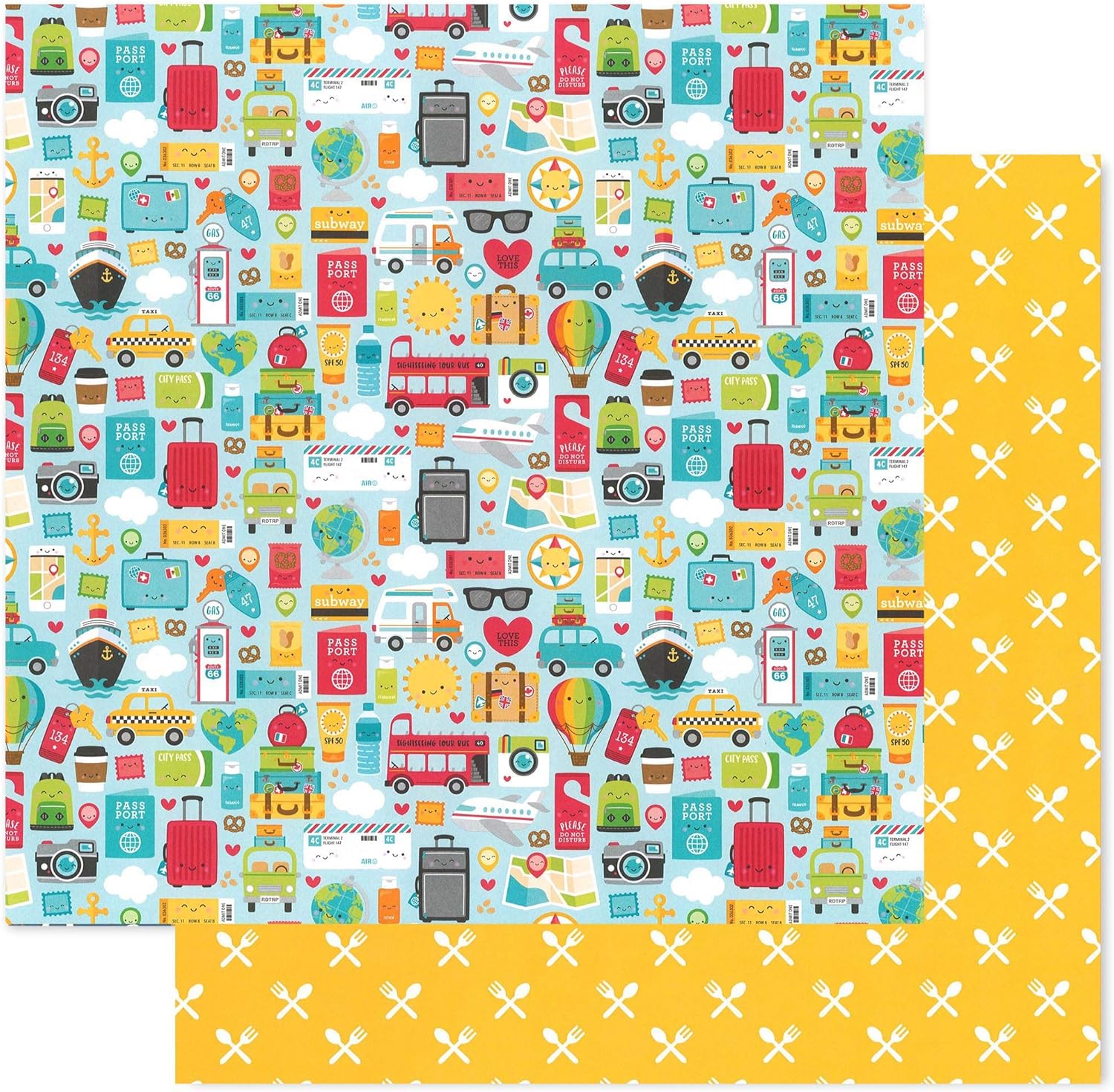 DOODLEBUG DESIGN INC. I HEART TRAVEL PG KT 12X12 ESSN