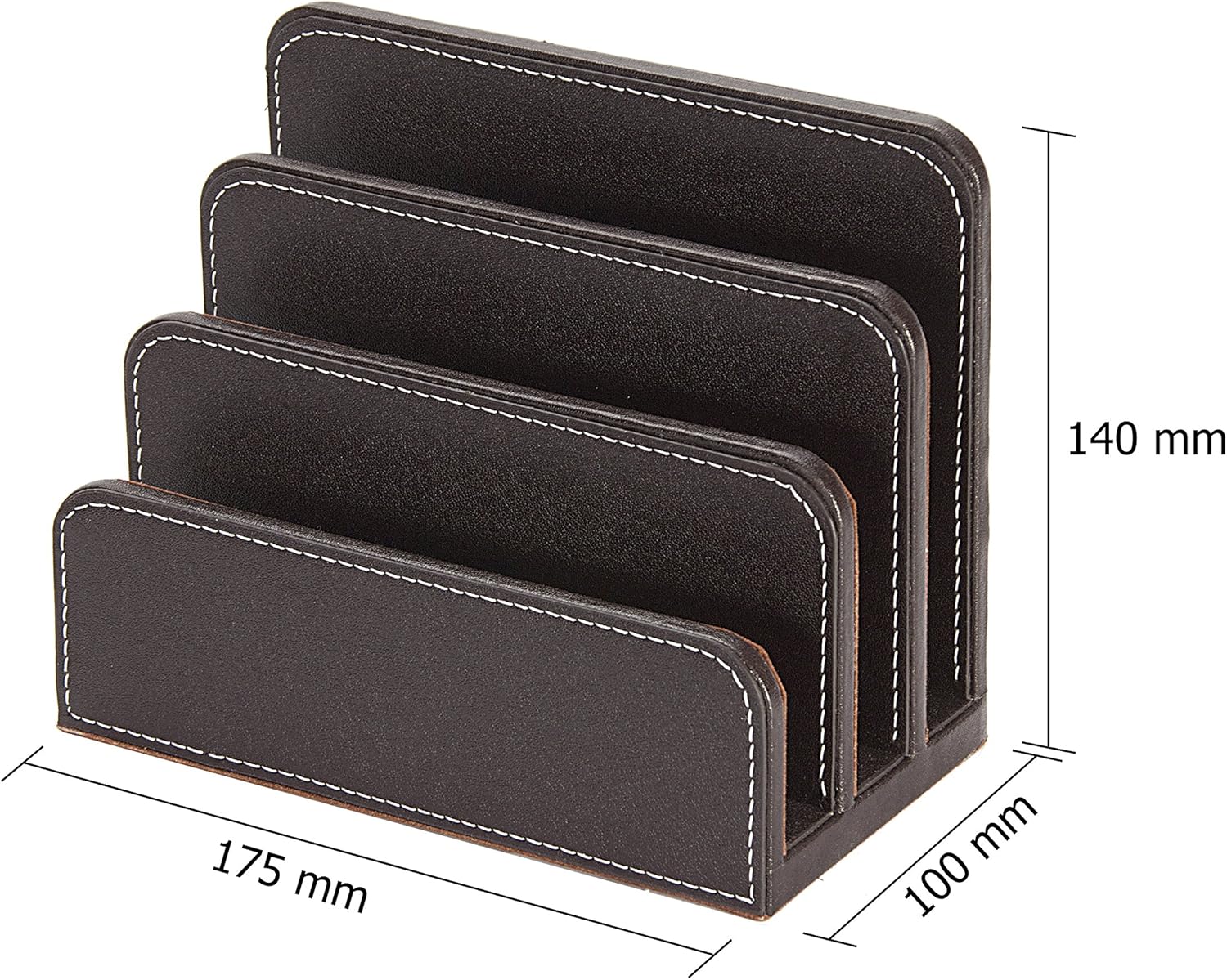 OSCO Brown Faux Leather Letter Holder