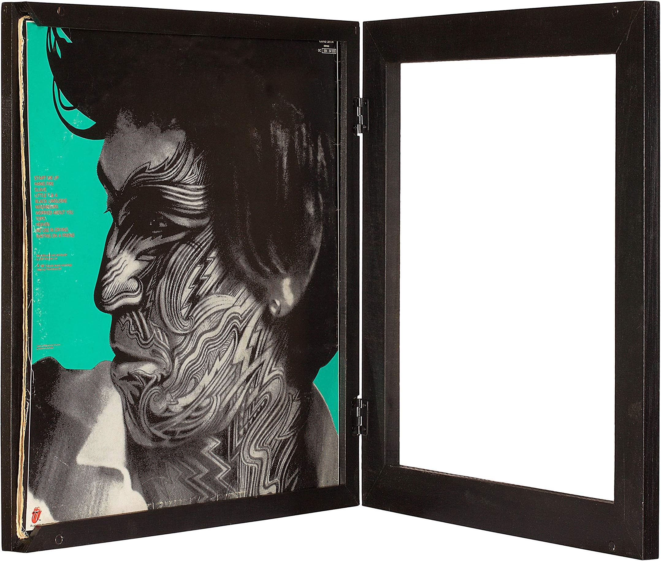 KAIU (LP, Black) - Vinyl Record Frame - Solid Wood with Clear Acrylic to Display your album- Innovative open/close mechanism to ease your Album changeover (Black, LP)