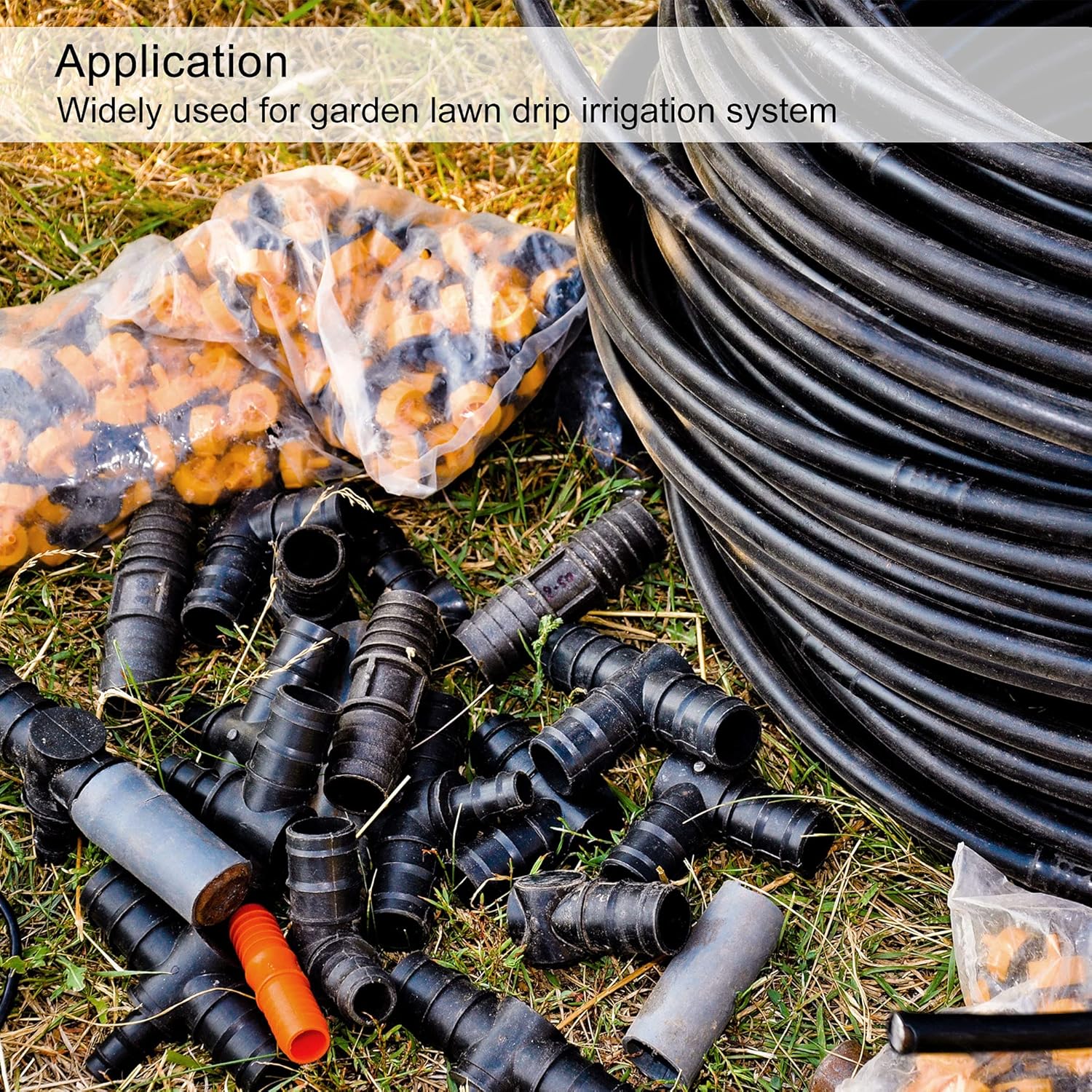 MECCANIXITY Drip Irrigation Fittings 19.4mm Barbed to G3/4 Male Thread for 3/4 Inch Tubing (Black, Pack of 8)