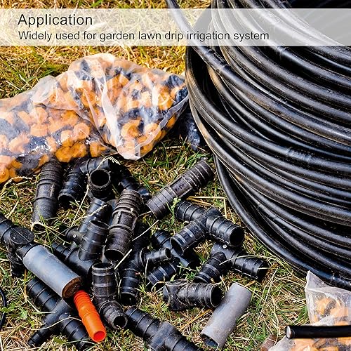 Miniatura 7 de MECCANIXITY Accesorios de riego por goteo de 0.610 in de púas a rosca macho G34 para tubos de 12 pulgada (negro, paquete de 4)