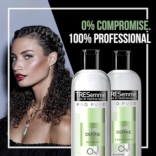 Miniatura 6 de TRESemmé Champú Pro Pure sin sulfatos para rizos de cabello rizado definido con 0% de sulfatos, parabenos, aceites minerales y colorantes. 16 oz