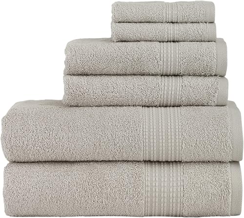 Vista 73 de Nine West Juego de toallas de 6 piezas, 100% algodón turco, secado rápido, altamente absorbente y cómodo, incluye 2 toallas de baño, 2 toallas