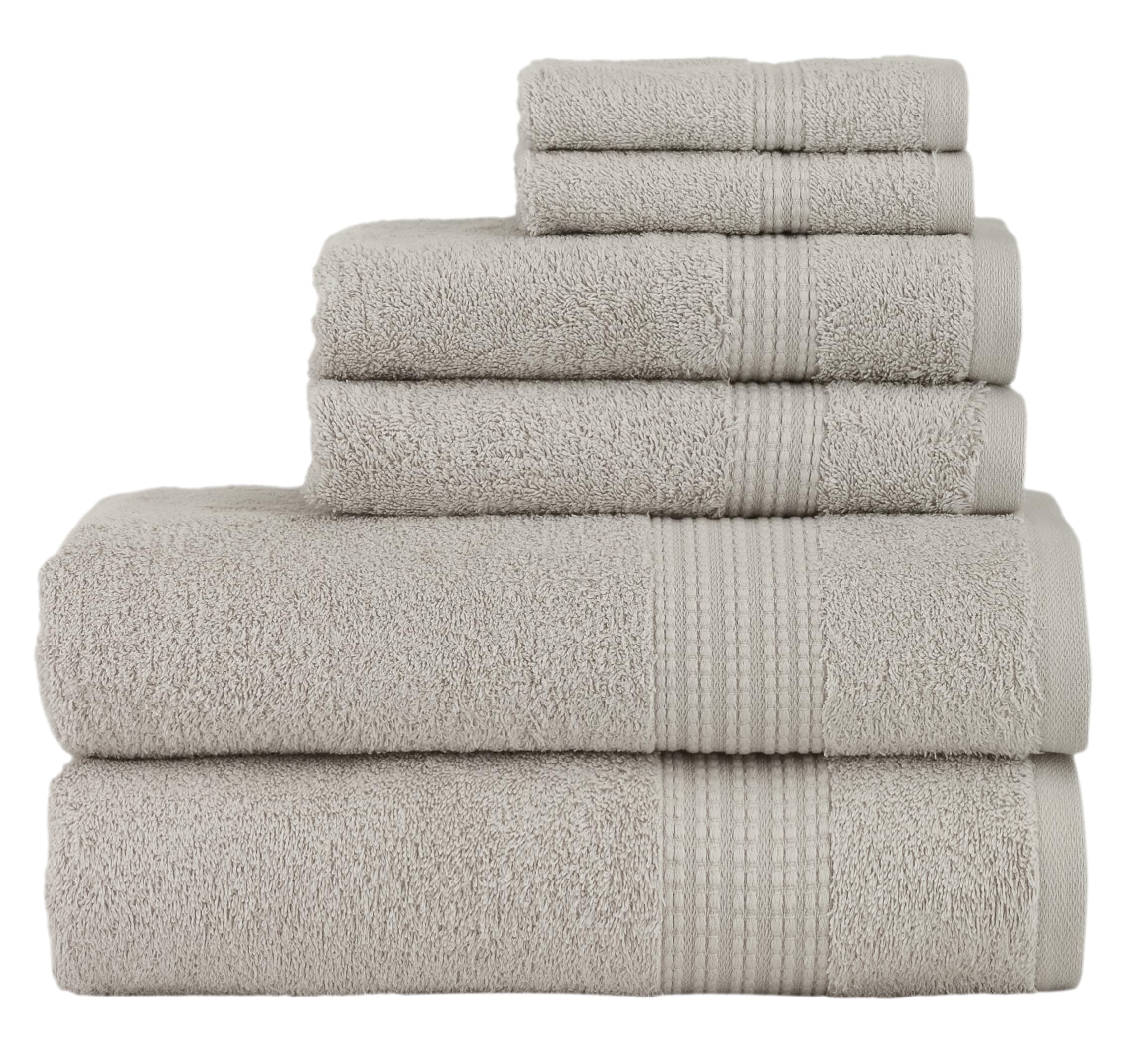 Nine West - Luxury Turkish Towels Set of 6-100% Turkish Cotton Terry Cloth, Absorbent & Comfy, Includes 2 Bath Towel, 2 Hand Towel & 2 Washcloth | (Silver)