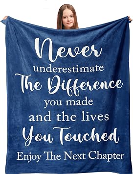 Farewell Gifts, Graduation Gifts, Coworker/Boss Leaving Job Gifts, Thank You Gifts for Women, Teacher/Employee Appreciation Gift, Retirement Gift, Inspirational Goodbye Gifts Blanket 60 x 50