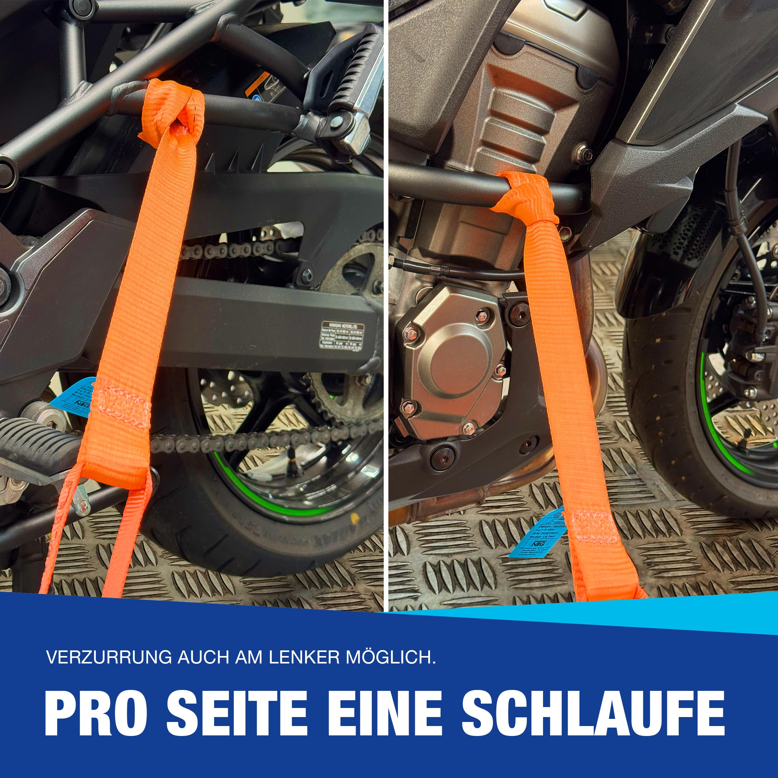 12 Stück Zurrschlaufen 2-Ring Gurtschlaufen 30,5cm - Motorrad Spanngurte Für Transport & Outdoor