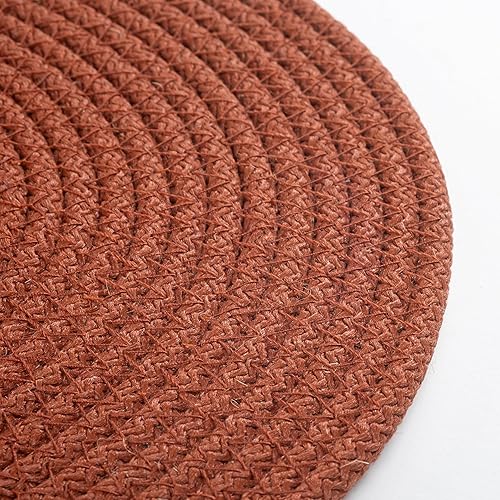 Miniatura 3 de Tonestone - 6 posavasos hechos a mano con cuerda trenzada en espiral Supra, mantel individual con placa, servant, mantel individual, 7 colores