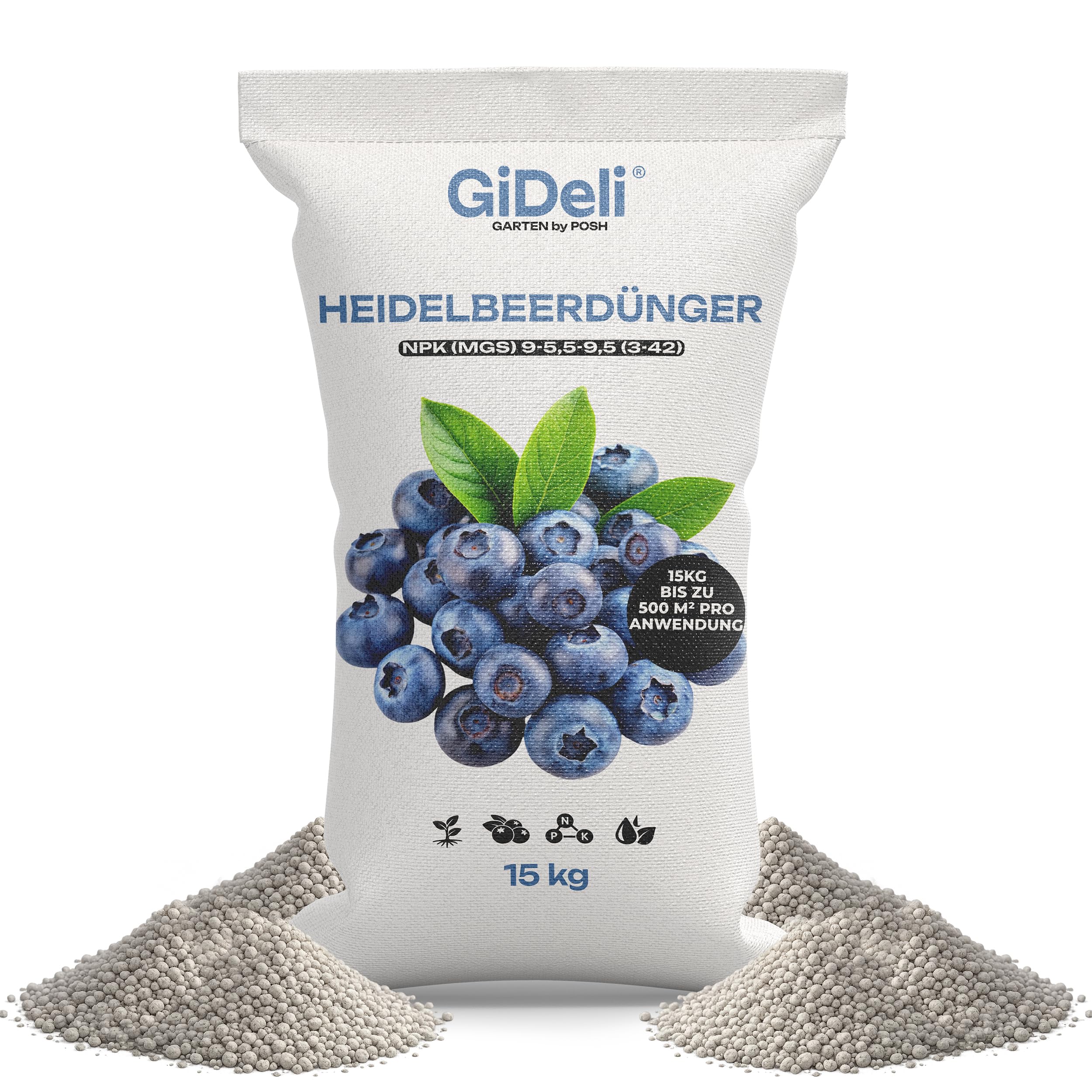 GiDeli Heidelbeerdünger 15 kg - Hortensiendünger & Rhododendron Dünger