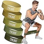 Tribe Lifting Fabric Resistance Bands for Glutes & Legs | 5 Fabric Workout Bands Set | Thick Booty Bands for Squats, Lunges, Hip Training, Physical Therapy & Home Workouts
