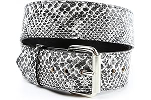 White Python Snake Skin Belt for Men