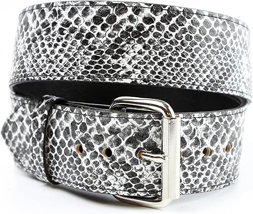 Cinturón blanco Python serpiente resistente 1.75 "ancho desmontable hebilla hecha a mano EE.UU.