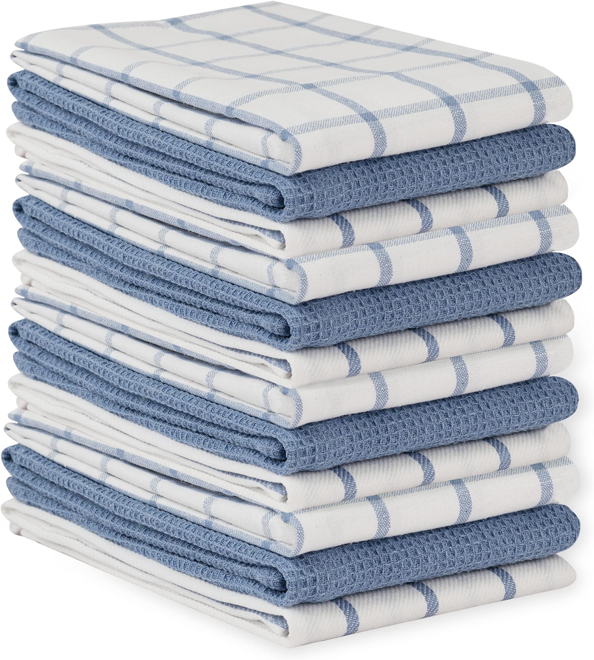 LANE LINEN Dish Towels Set of 12-18” x 28” Soft, Absorbent Cotton Kitchen Towels, Quick-Drying Tea & Hand Towels, Premium Decorative Dish Cloths - Indigo