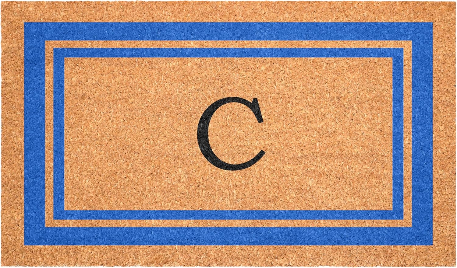 Calloway Mills 152971830C Blue Border 18" x 30" Monogram Doormat (Letter C)
