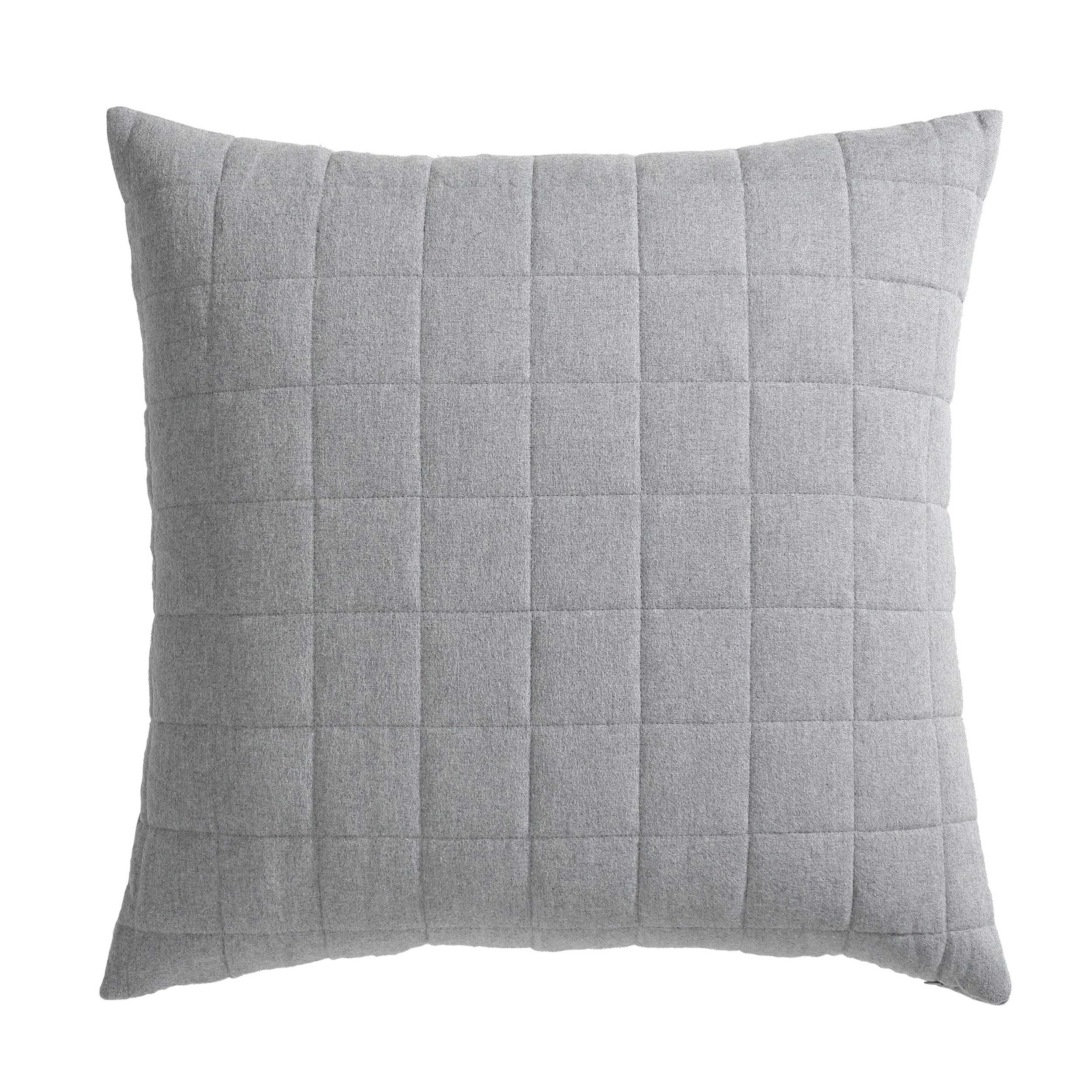 Calvin Klein - Euro Shams, 100% Soft Cotton Melange Flannel Set, Quilted Textured Feel with Micro-Grid Stitch, Set of 2 (Silver Grey, 26" x 26")