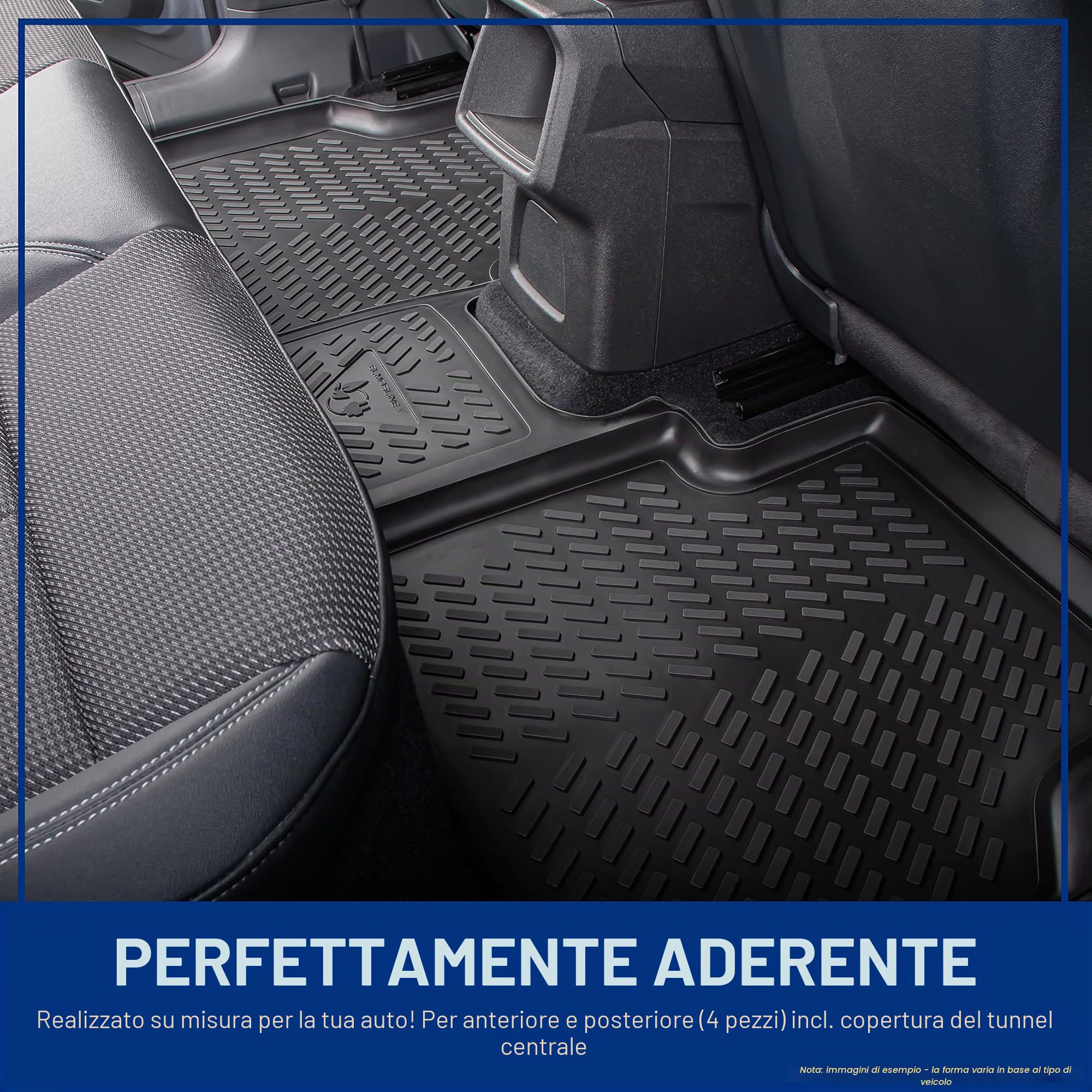 ELMASLINE 3D Tappetini Gomma per Dacia SANDERO III 2021-2026 (terza generazione) | Bordo Extra Alto | Tappetini Auto