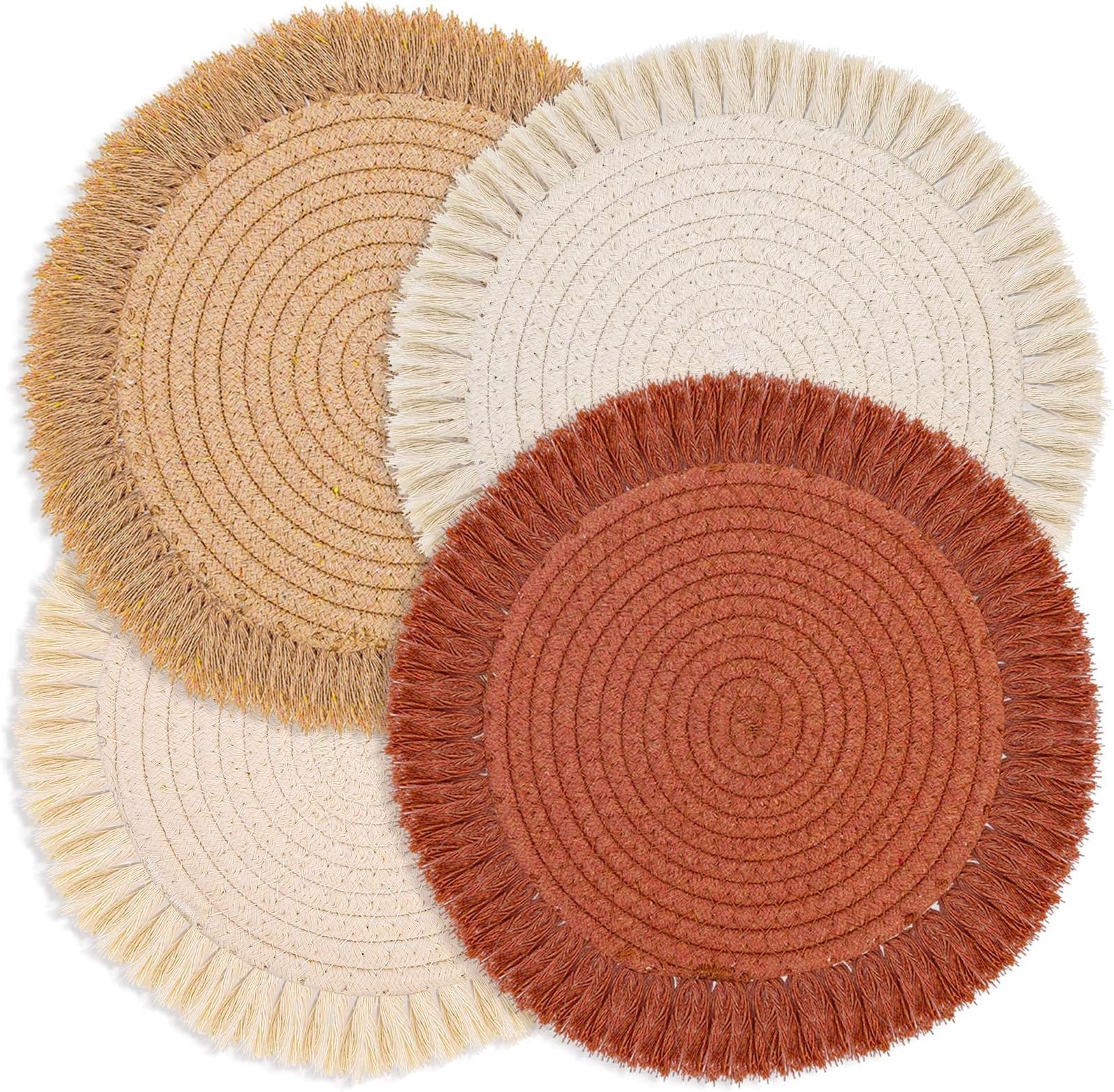 Creative CoOp Round HandWoven Grass Placemat, Natural, 13