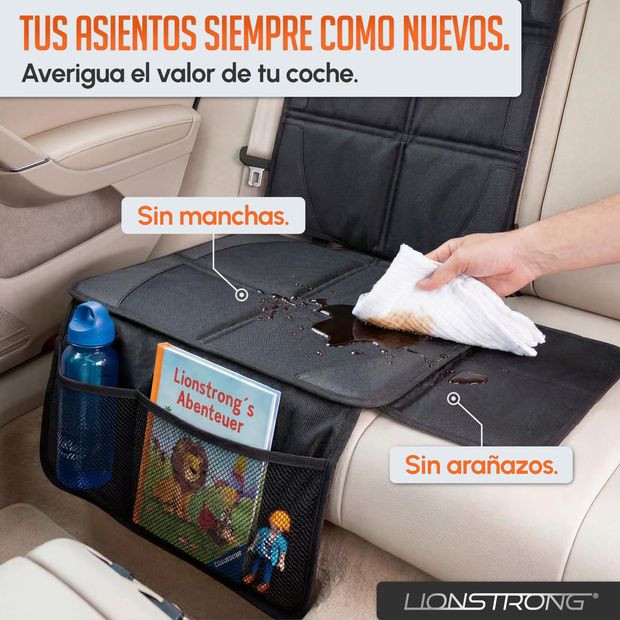 LIONSTRONG® Fundas para Sillas de Coche [Compatible ISOFIX] - Negro