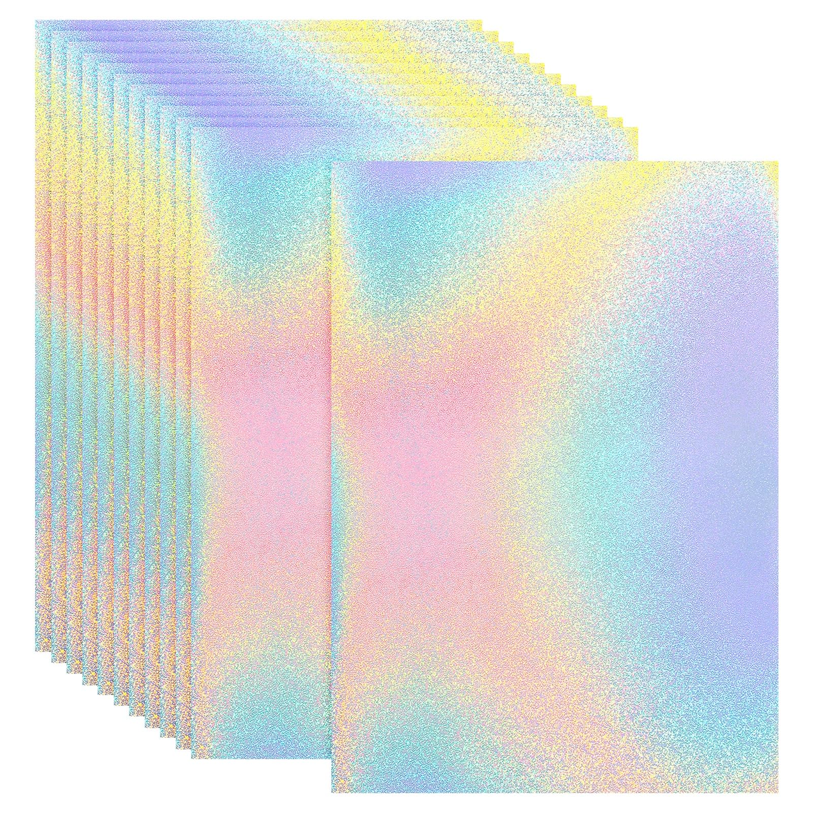 PATIKIL 12x8 Inch Printable Holographic Sticker Paper, 12 Sheets Vinyl Sticker Paper A4 Waterproof Quickly Sticker for Laser Printer Inkjet Printer, Sesame Pattern