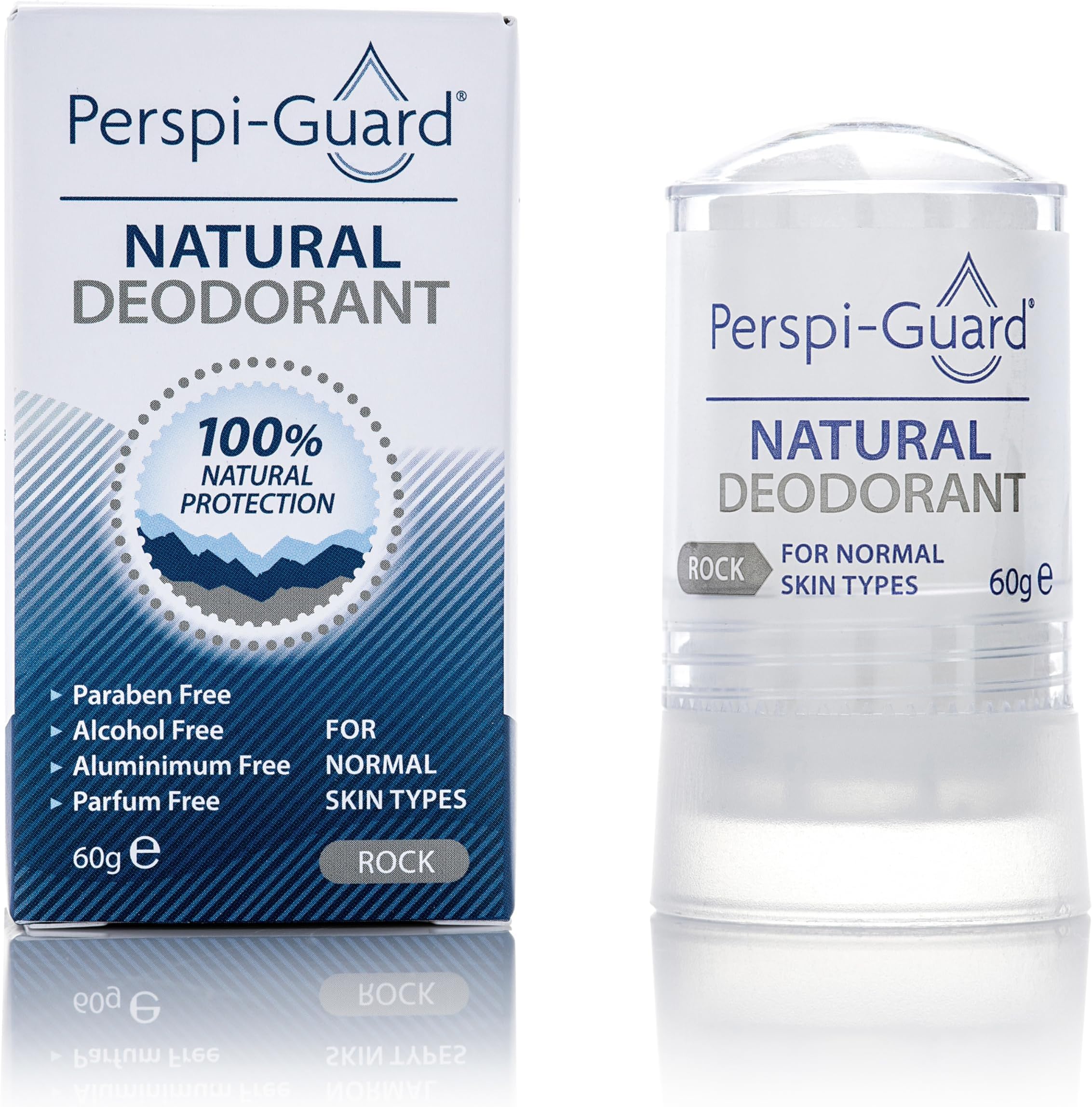 Perspi-Guard 100% Natural Deodorant for Women & Men, Vegan, Aluminium Free Deodorant Stick Made from Tawas Crystals for Sweat & Odour Protection, 60 g