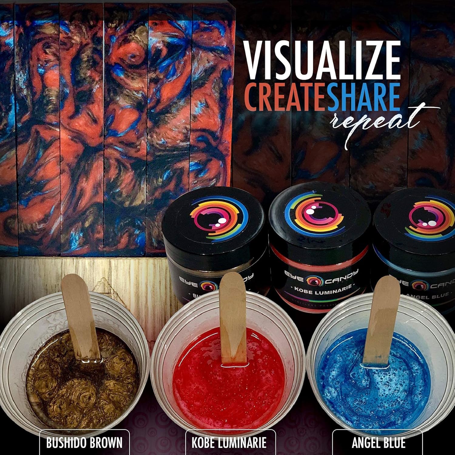 Eye Candy Pigments Premium Brown Mica Powder - Bushido Brown (50gr) - for Epoxy, Resin, Soap, Paint, Woodworking, Acrylic Pouring, Bath Bombs, Fishing Lures - DIY Arts and Crafts Additive - Image 4