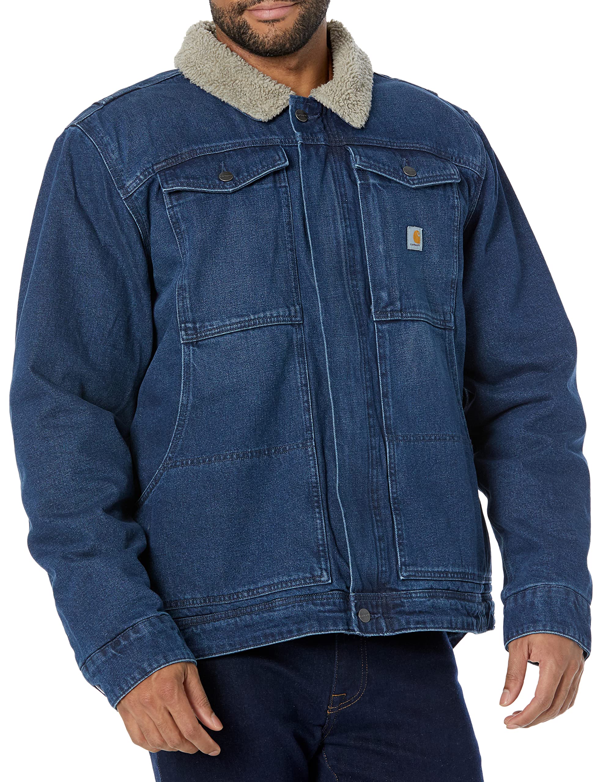 CarharttMens Relaxed Fit Denim Sherpa-lined Jacket Jacket