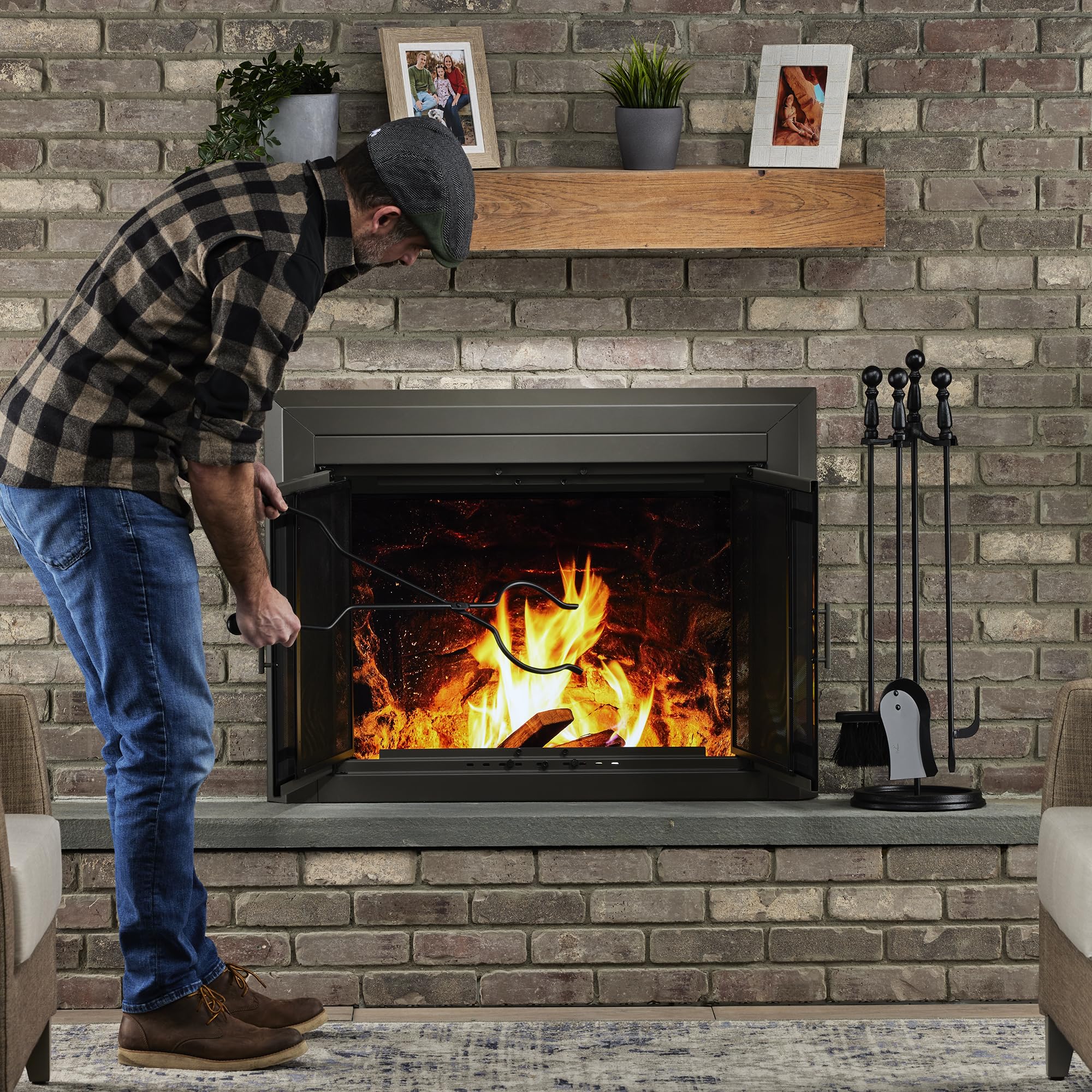 Amazon.com: UniFlame, F-1625, 5-Piece Black Wrought Iron Fireplace
