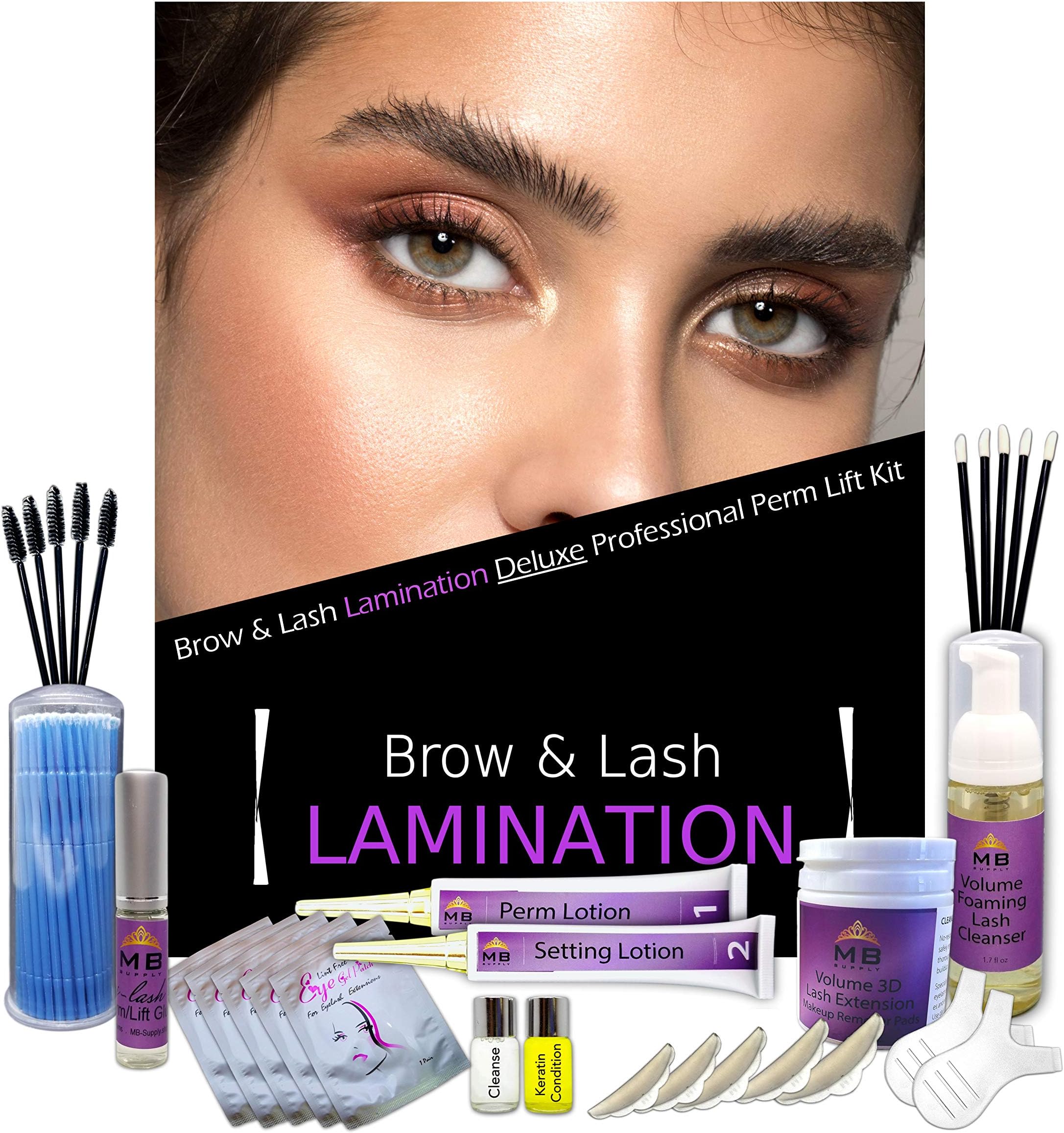 Lash Lift Kit Eyelash Perm Kit & Brow Lift Deluxe Kits with Keratin Serum Handy Tubes with Only 5% TGA SAFE for Brows & Lashes