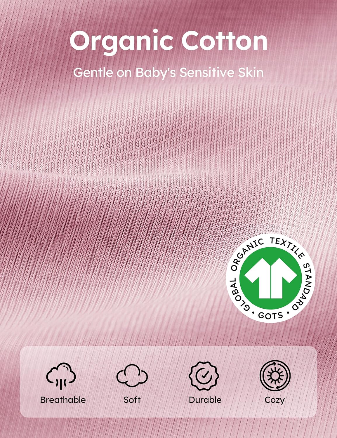 Yoofoss Baby Pants Organic Cotton Baby Boy Girl Sweatpants, 3 Pack Pull On Infant Toddler Jogger for 0-18 Months
