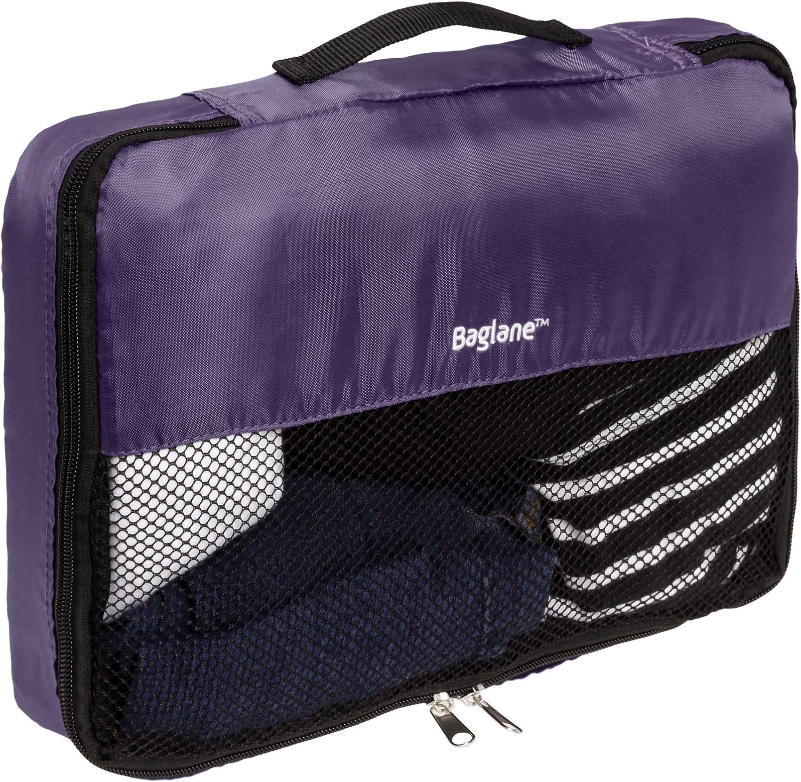 Baglane Packing Cube Bag - TechLife Nylon Travel Luggage (Purple, Medium)