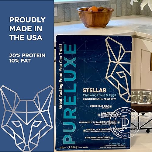 Miniatura 4 de PURELUXE Stellar Elite Nutrition - Alimento para perros sin granos y gluten, para pollo, trucha y huevos, para perros adultos y mayores, fabricado