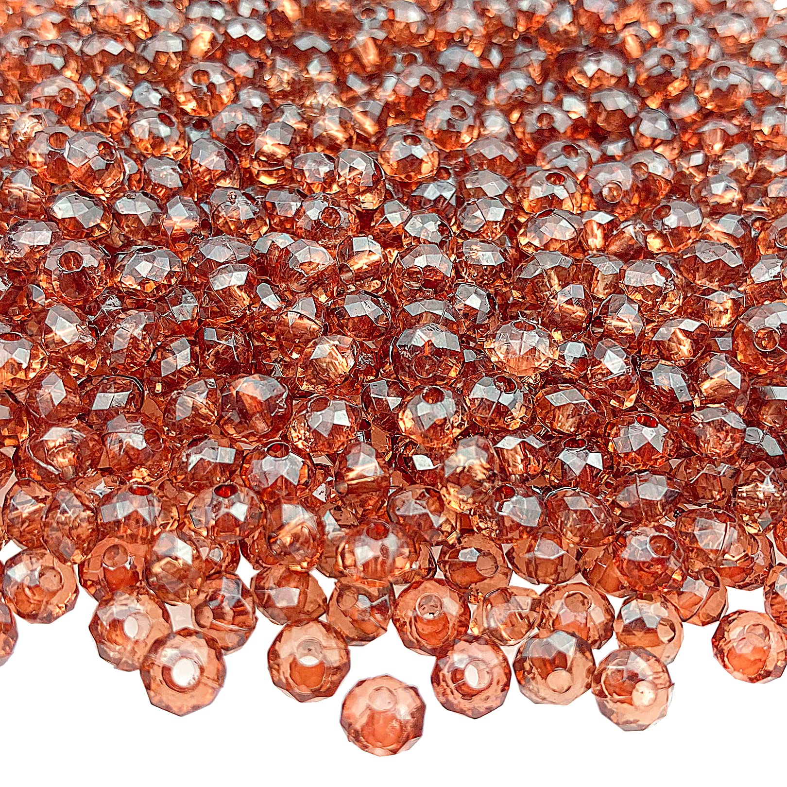 1000 Pieces 6mm Crystal Acrylic Beads Briolette Spacer Beads, for Necklace Bracelet Earrings DIY...