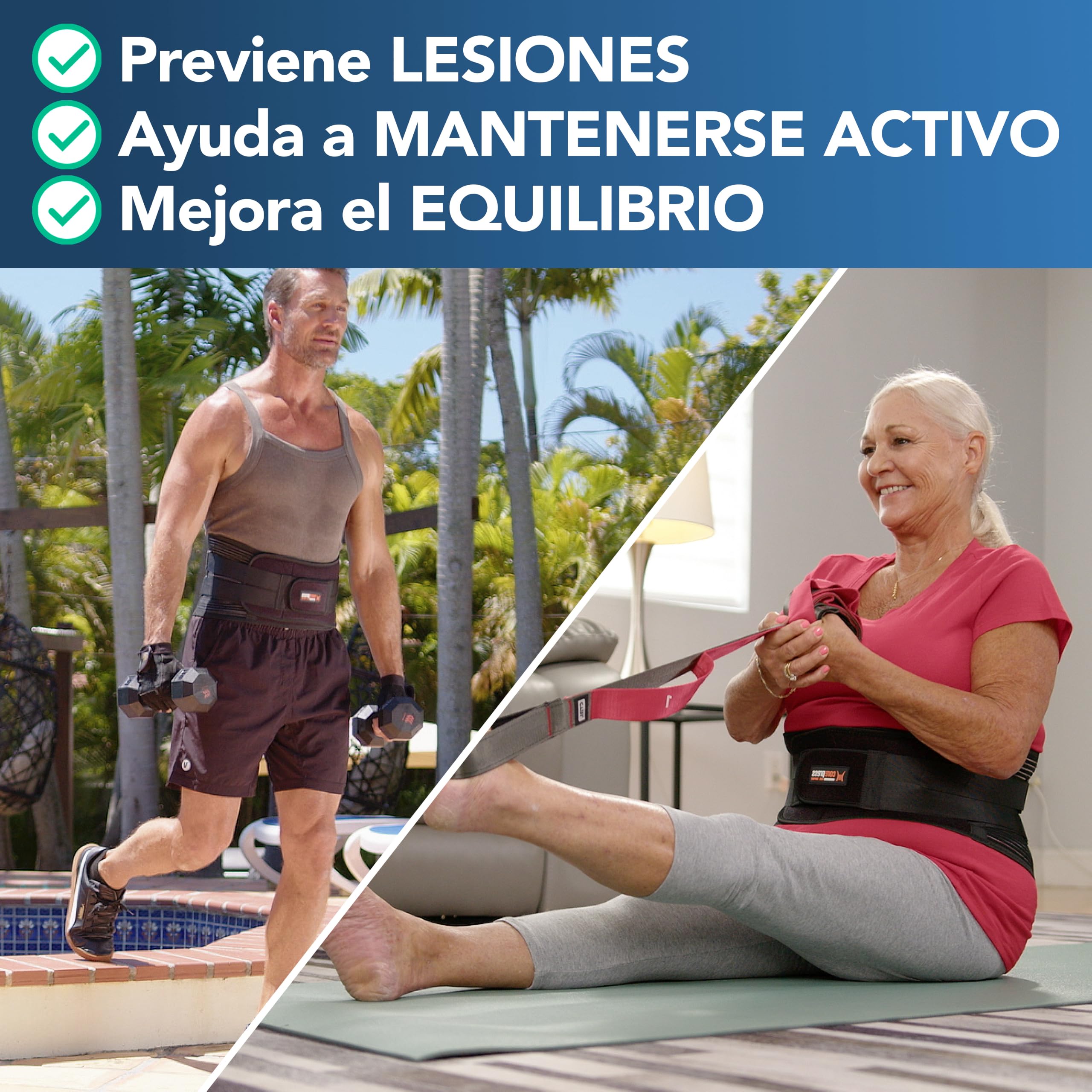 CINTURÓN LUMBAR PRESS. Alivia al instante y previene los dolores de espalda. Mejora la postura. Cómodo, discreto, y fácil de poner: perfecto para llevar a diario. Disponible en todas las tallas.