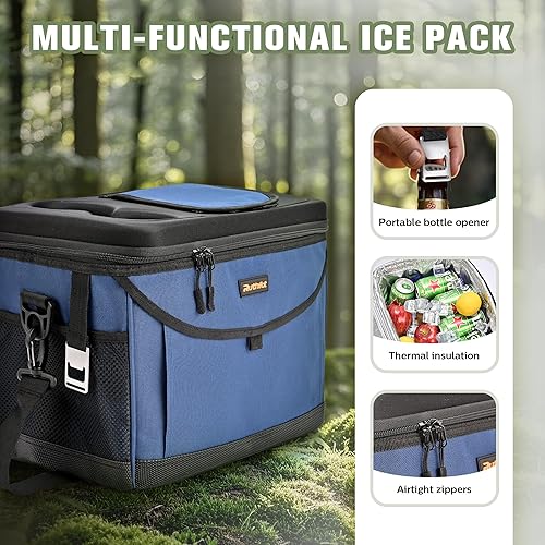 Miniatura 3 de Hielera Lonchera Plegable con Aislamiento de Doble Capa, Bolsa Enfriadora a Prueba de Fugas para Hombres y Mujeres, Correa para el Hombro,