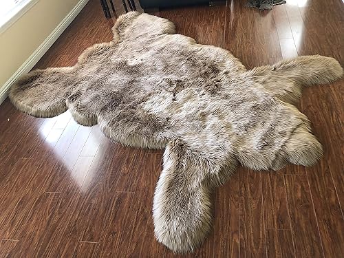 Miniatura 2 de LAMBZY Alfombra sedosa supersuave de piel de oso sintética (camello, 4 x 6 pies)