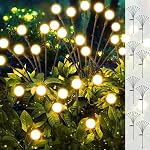 IBaycon 4 Pack Solar Firefly Lights Garden Pathway Outdoor Decor Warm White . 2 Modes d'éclairage pour les décorations de piste de jardin de jardin