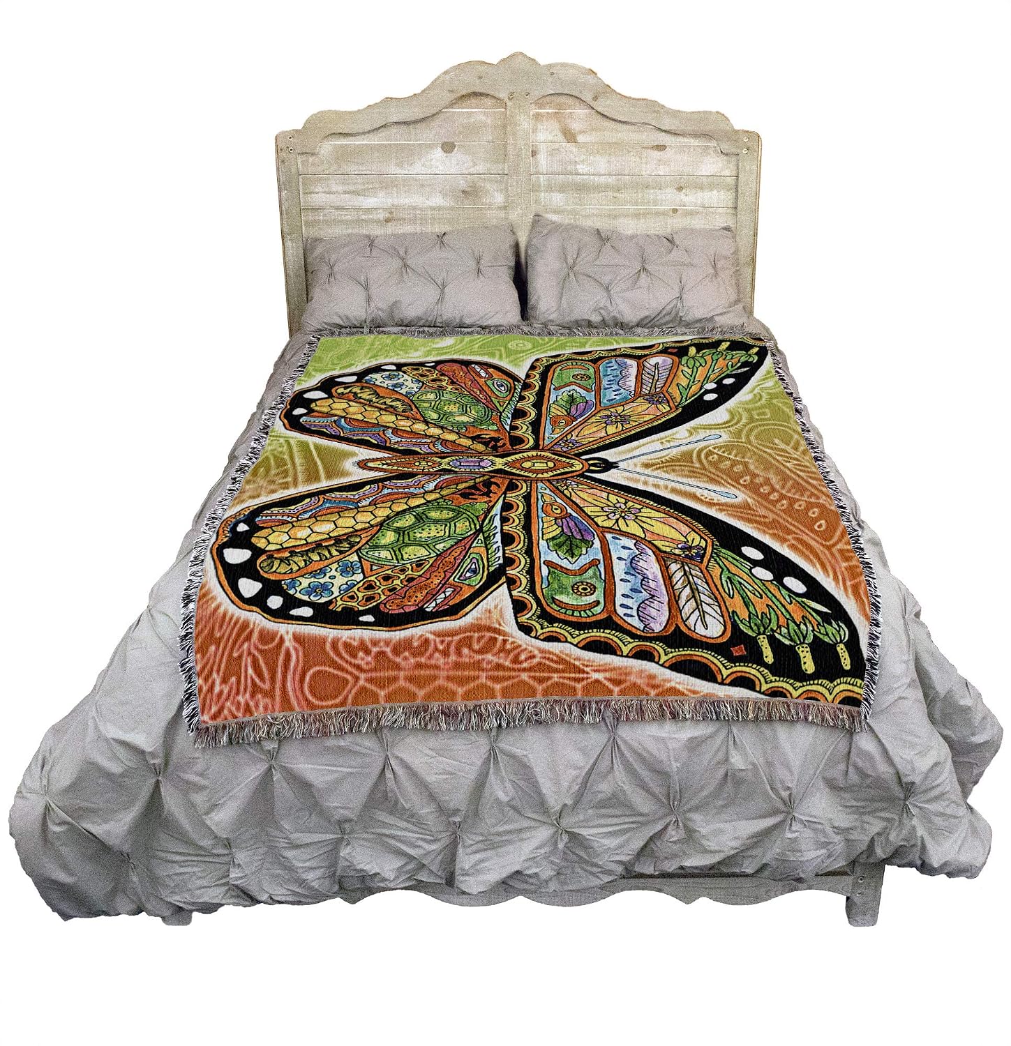 Pure Country Weavers Monarch Butterfly Blanket - Animal Spirits Totem by Sue Coccia - Gift Tapestry Throw Woven from Cotton - Made in the USA (72x54)