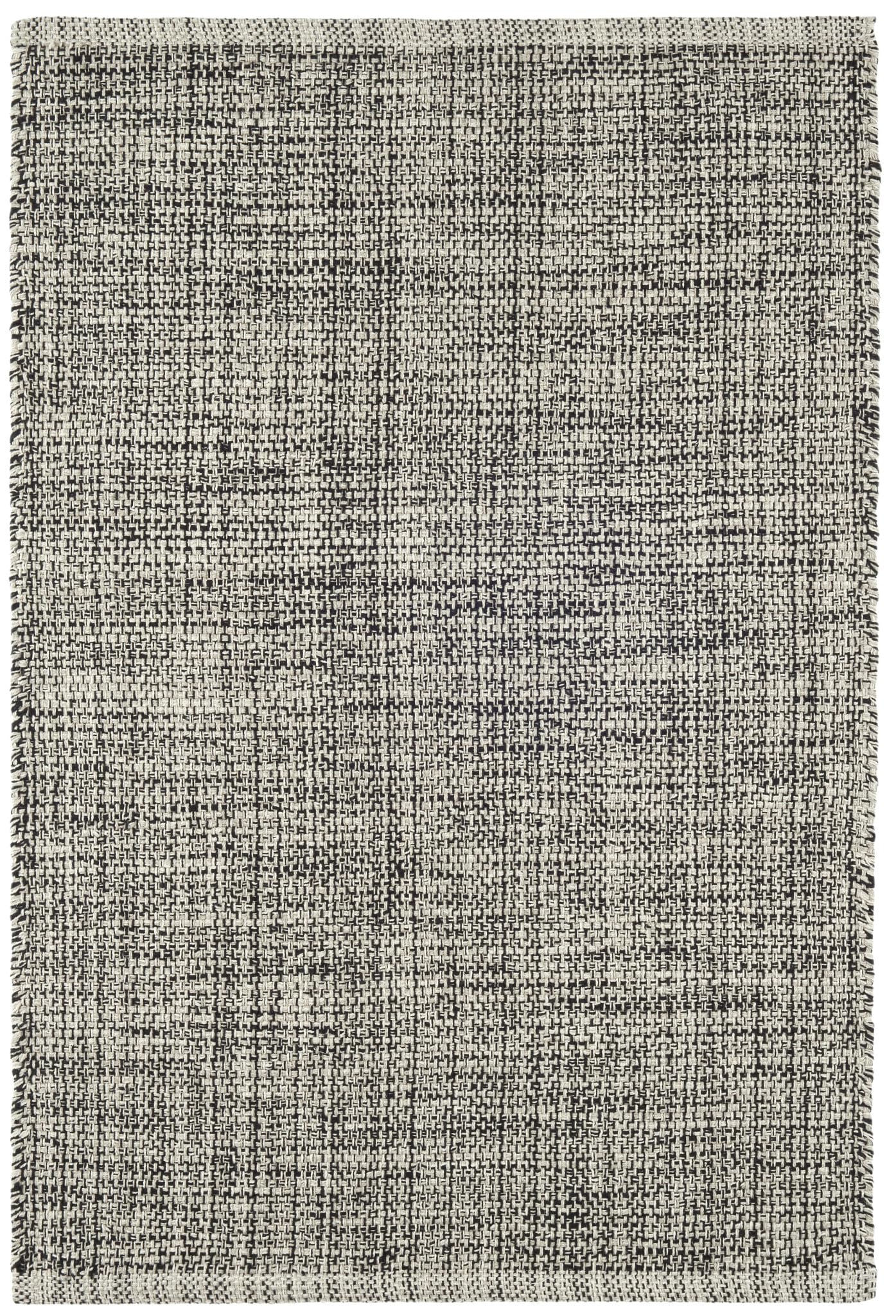 Dash & Albert Marled Black Handwoven Cotton Rug, 8.5 X 11.5 Feet, Black Geometric Pattern