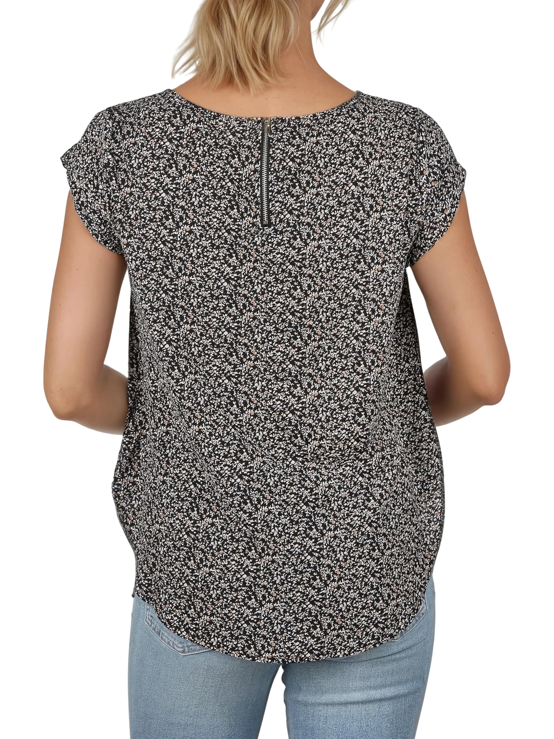 ONLY ONLVIC Lot de 2 t-shirts à col rond et manches courtes pour femme Coupe droite Motif basique Couleur unie Blanc Noir Vert Rose Bleu 34 36 38 40 42 44, Rosin (15284243), 38