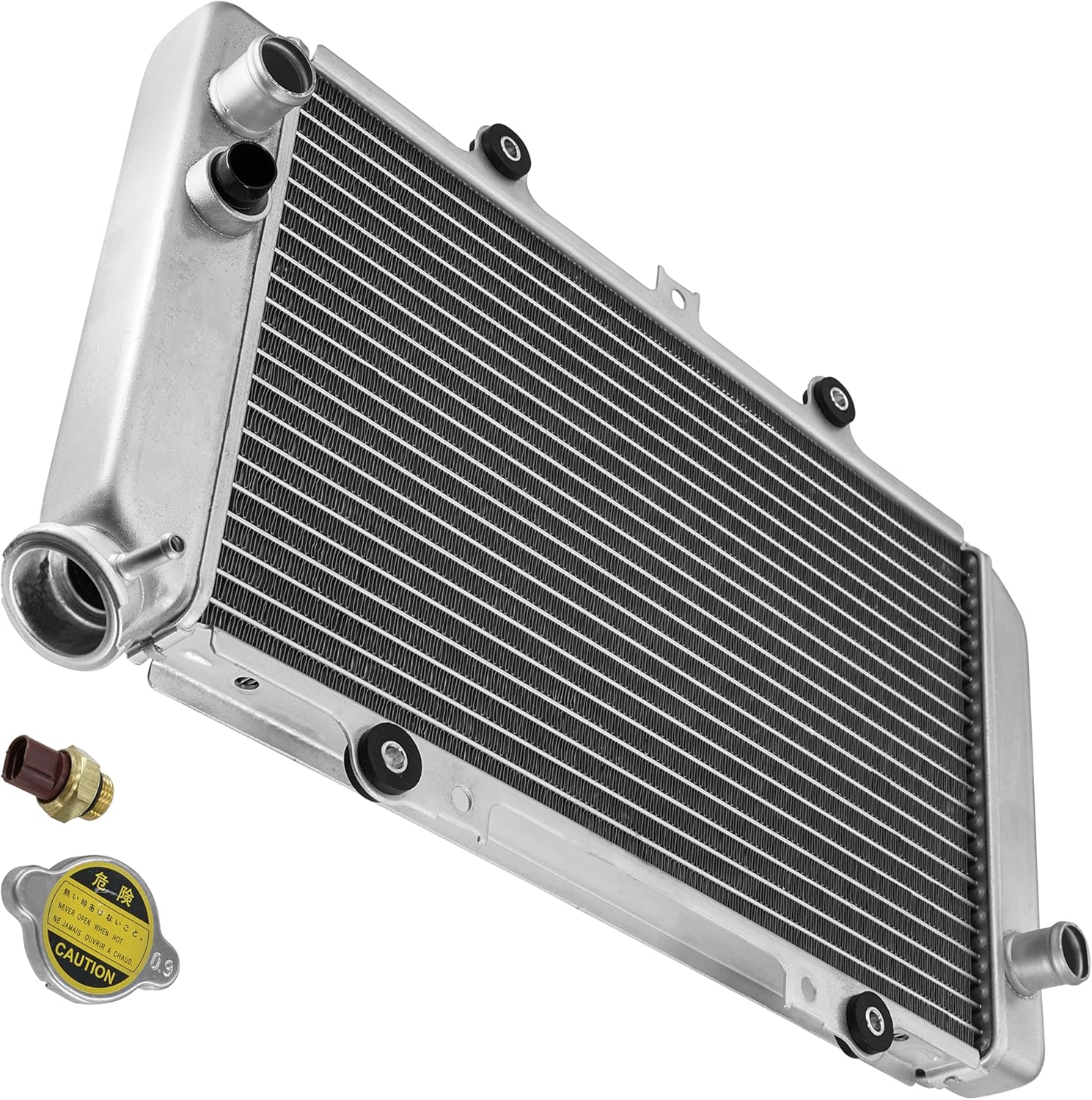 Caltric Radiator Compatible with Yamaha Grizzly 660 YFM660F 2005-2008 with Heat Sensor