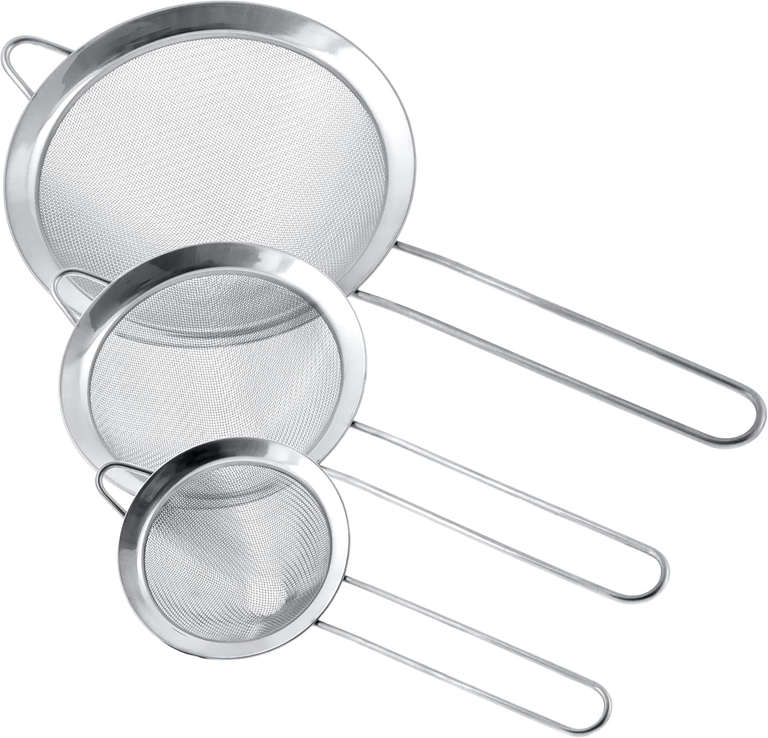 U.S. Kitchen Supply - Set of 3 Premium Quality Extra Fine Twill Mesh Stainless Steel Conical Strainers - 3", 4" and 5.5" Sizes - Chinois to Sift, Strain, Drain and Rinse Vegetables, Pastas & Teas: Home & Kitchen