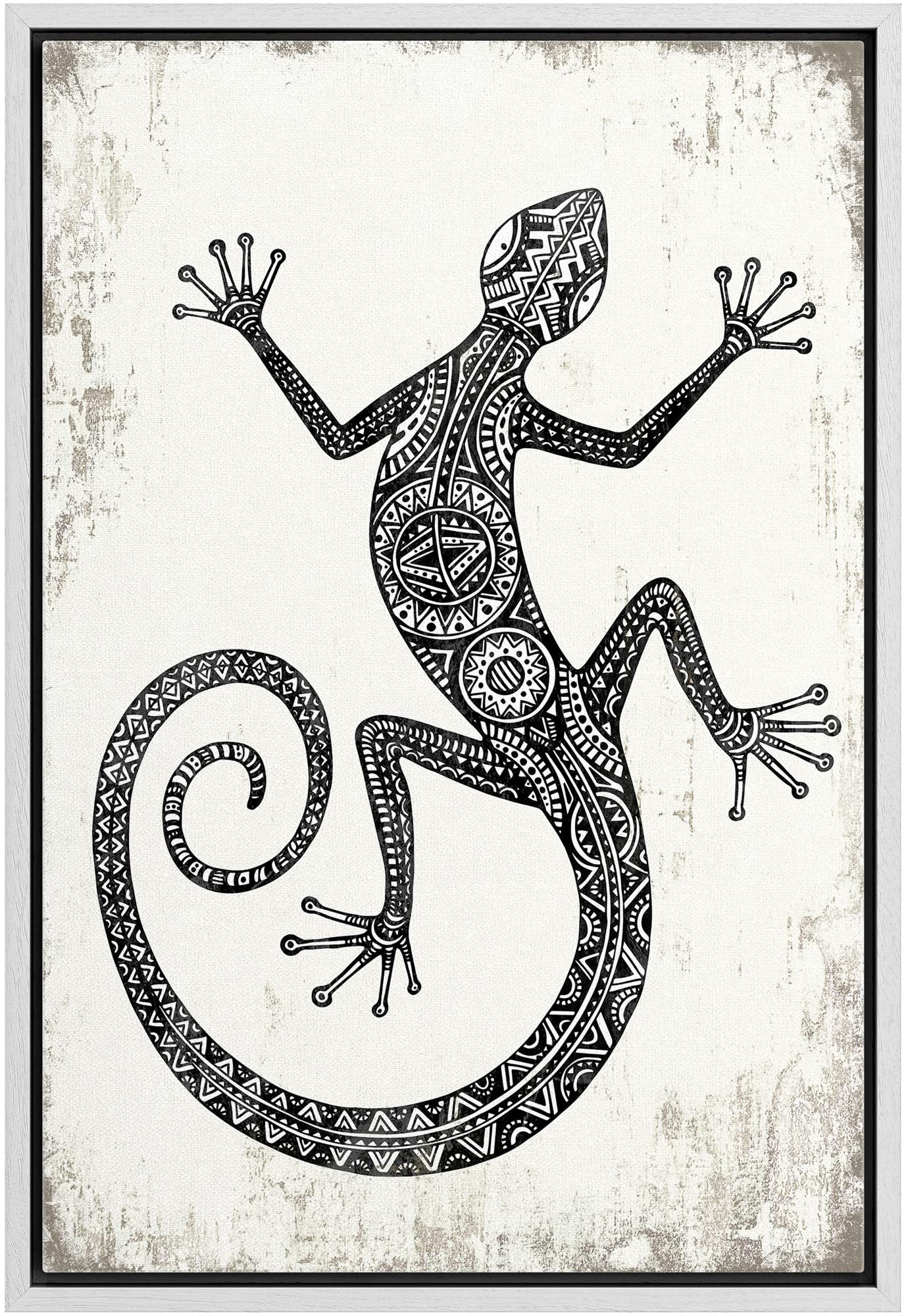amazon-com-wall26-framed-canvas-print-wall-art-tribal-pattern-style-lizard-on-grunge-background-animals-reptile-illustrations-modern-art-bohemian-dramatic-dark-for-living-room-bedroom-office-16-x24-white-home