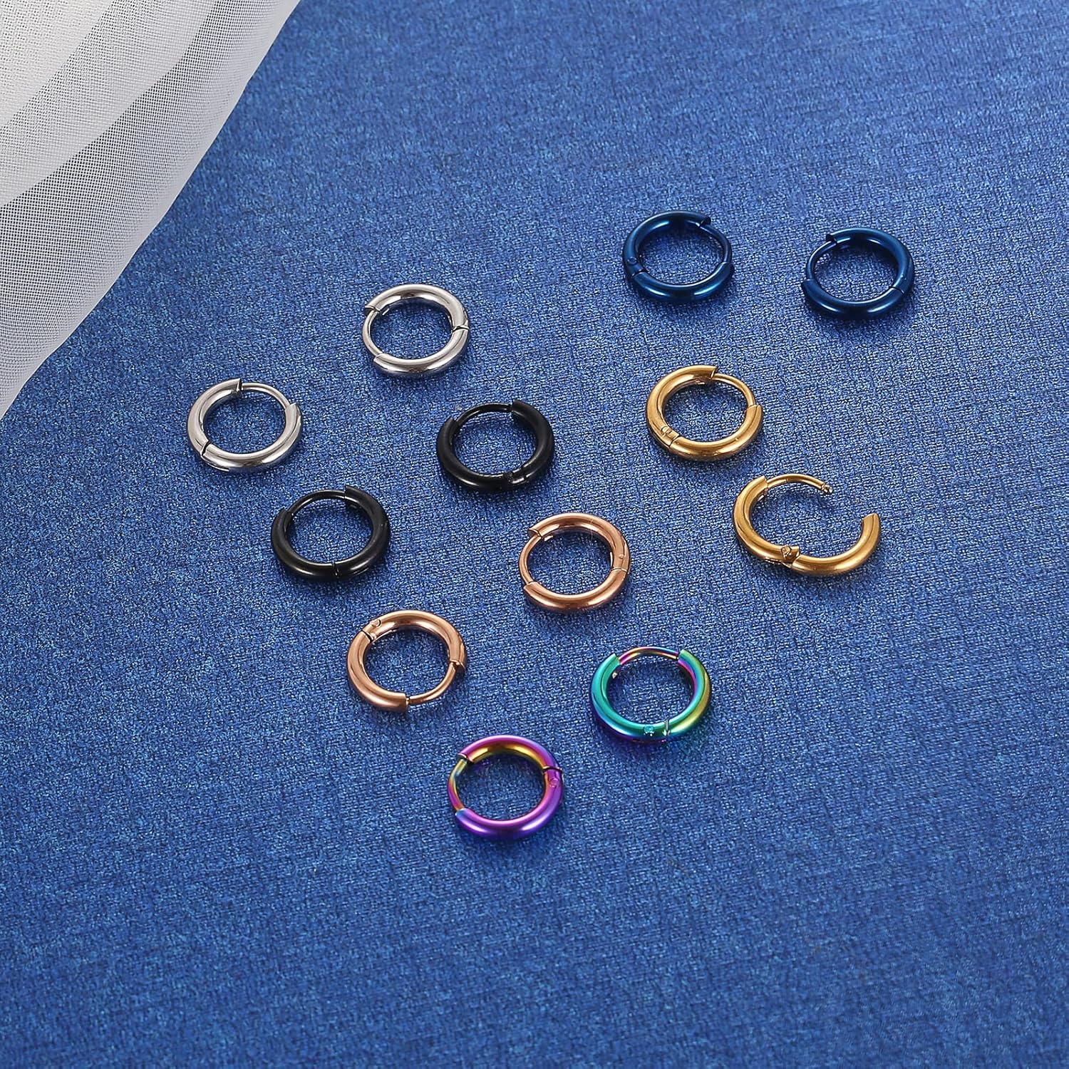 316L Surgical Stainless Steel Small Hoop Earrings 8mm 10mm 12mm 14mm Hypoallergenic Huggie Hoop Earrings Helix Lobes Hinged Sleeper Earrings Cartilage Piercings - Image 4